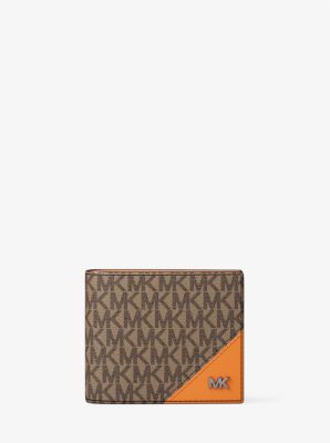 Micheal Kors Cooper Signature Logo Billfold Wallet Pop Orange