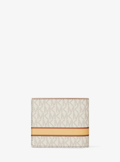 Cooper Striped Signature Logo Billfold Wallet With Passcase Vanilla Combo Vanilla Combo