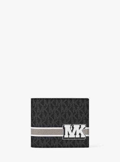 Cooper Striped Signature Logo Billfold Wallet With Passcase Black Combo Black Combo