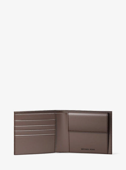 Cooper Logo Billfold Wallet With Coin Pouch Camel Camel