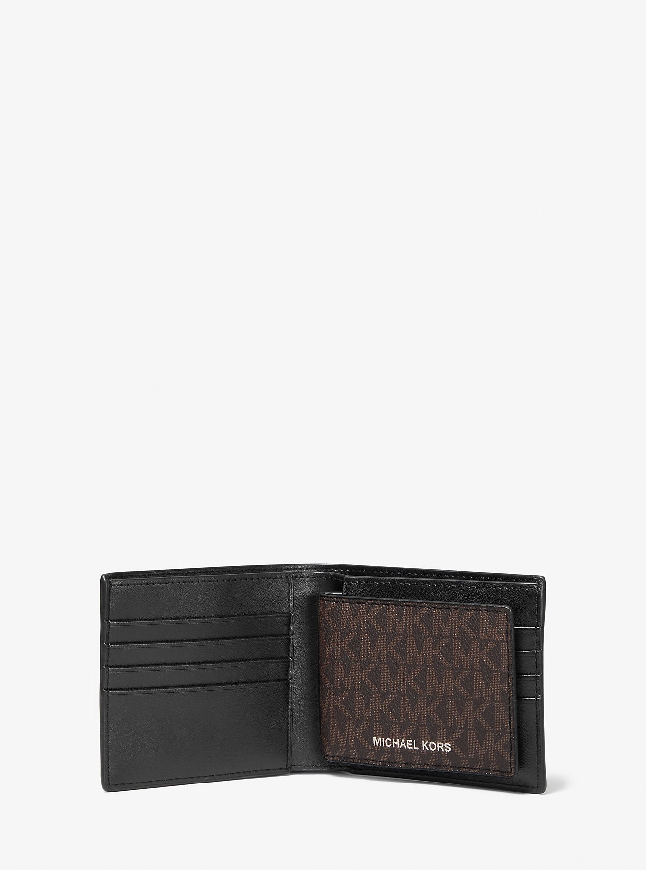 Cooper Logo Billfold Wallet With Passcase Brown-Black Brown-Black