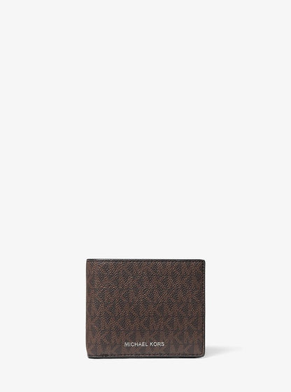 Cooper Logo Billfold Wallet With Passcase Brown-Black Brown-Black