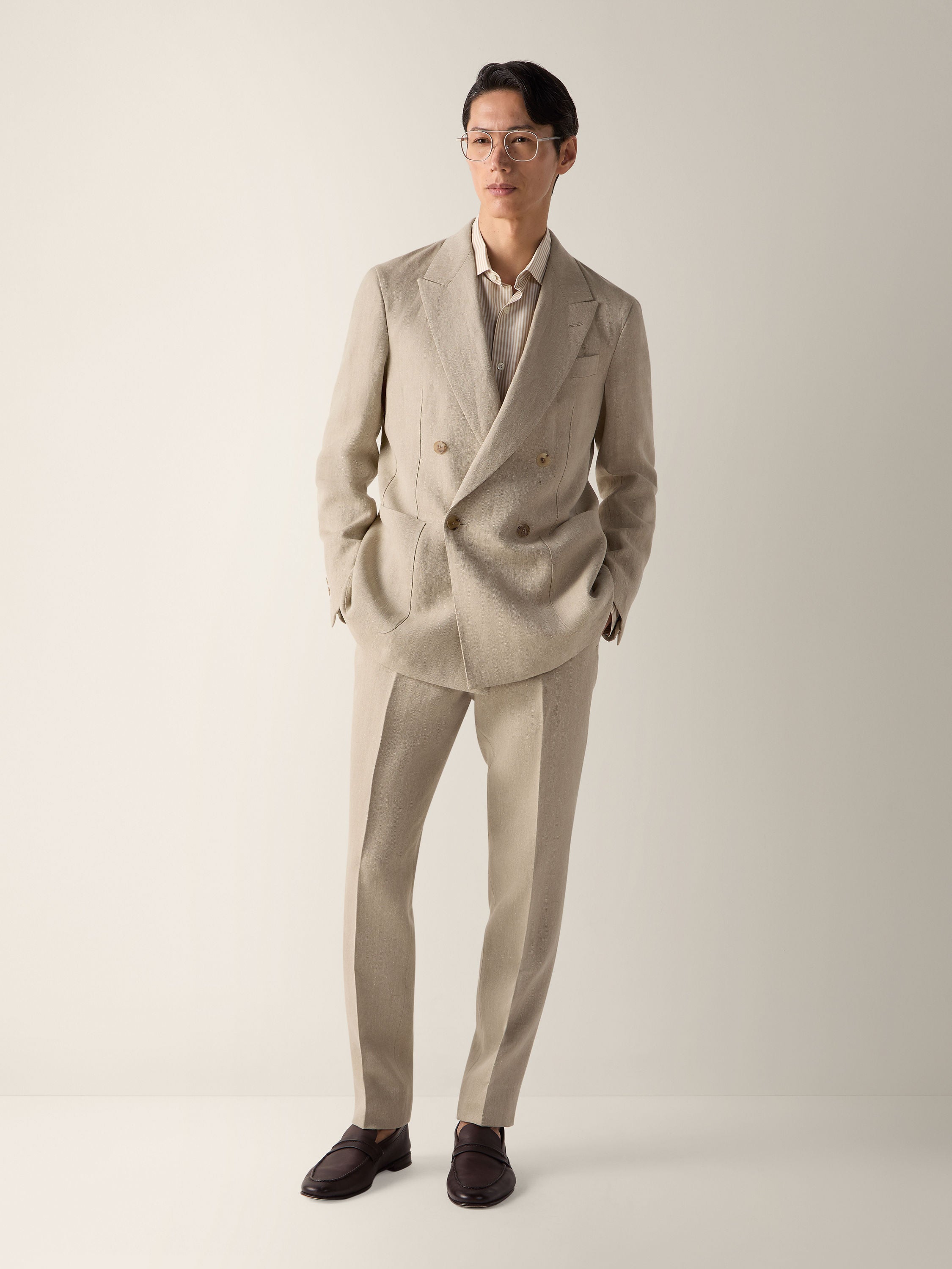 Zegna Light Taupe Oasi Lino Jacket