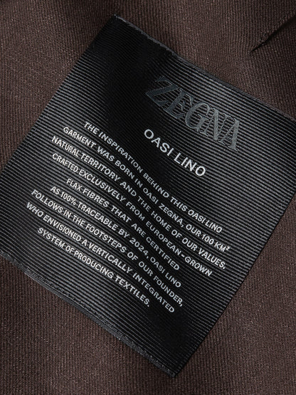 Zegna Dark Brown Oasi Lino Jacket