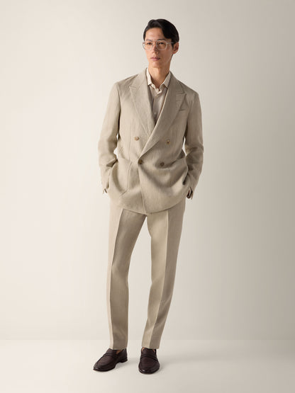 Zegna Light Taupe Oasi Lino Pants