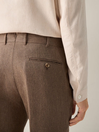 Zegna Brown Oasi Lino Pants