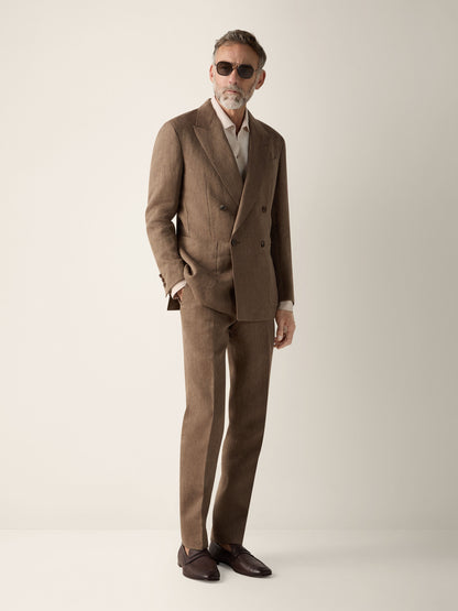 Zegna Brown Oasi Lino Pants