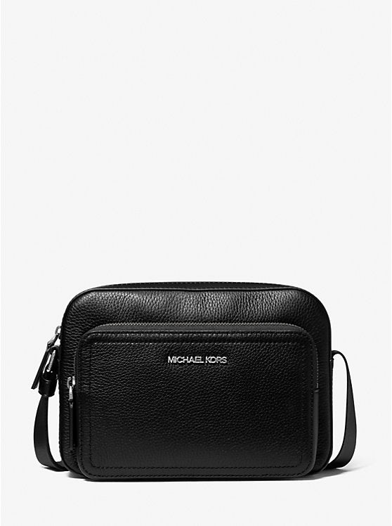 Micheal Kors Cooper Pebbled Leather Utility Crossbody Bag Black