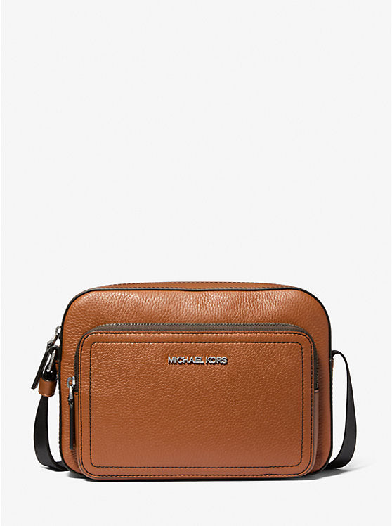 Micheal Kors Cooper Pebbled Leather Utility Crossbody Bag Luggage