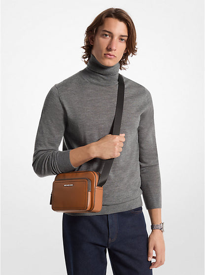 Cooper Pebbled Leather Utility Crossbody Bag Luggage
