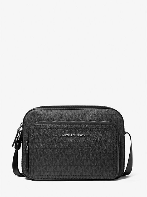 Micheal Kors Cooper Signature Logo Utility Crossbody Bag Black