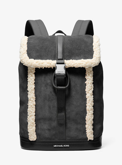 Cooper Suede and Sherpa Backpack Black Black