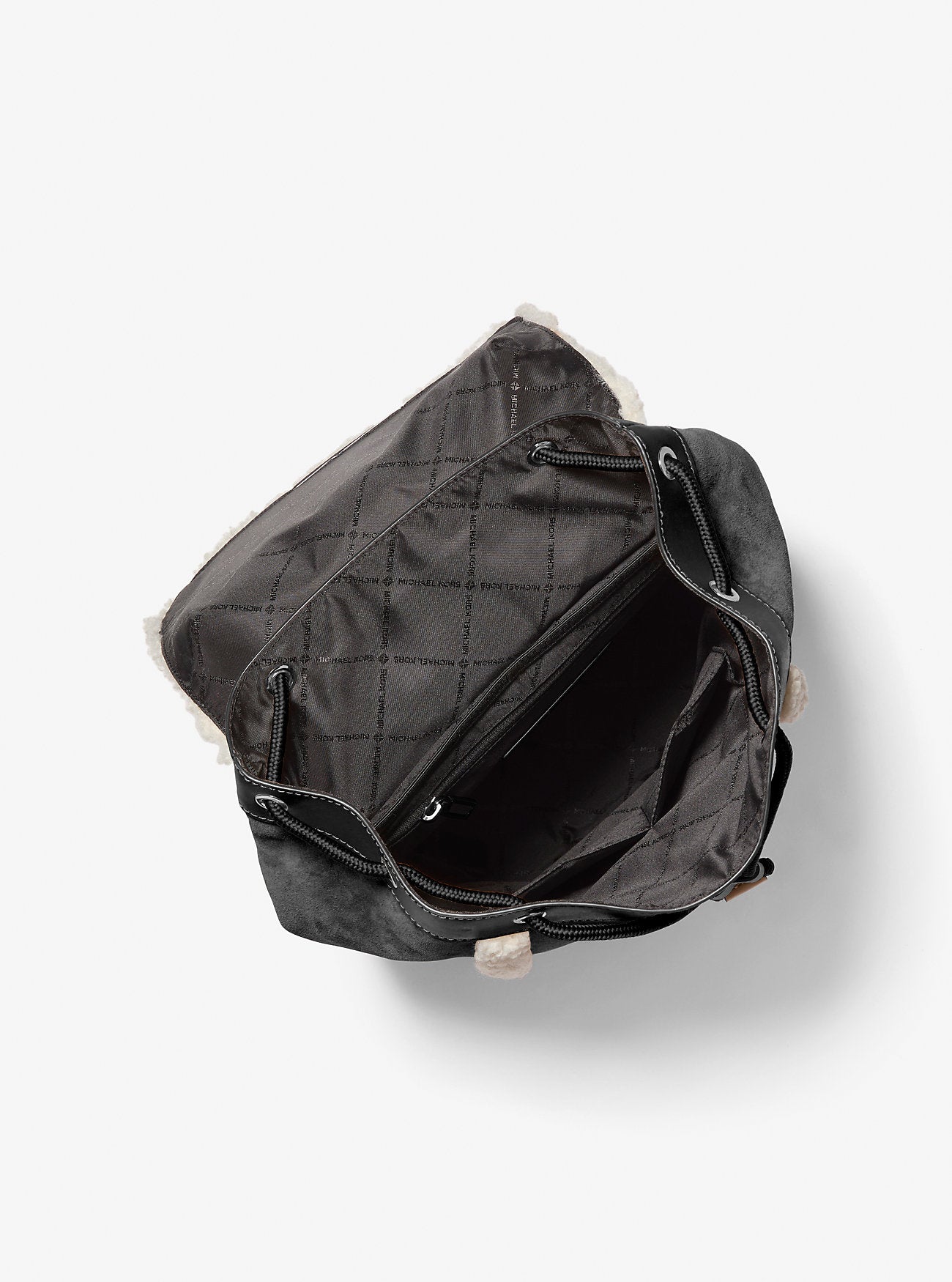 Cooper Suede and Sherpa Backpack Black Black