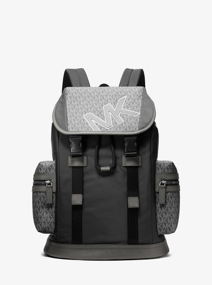 Cooper Signature Logo and Nylon Backpack Gunmetal Gunmetal