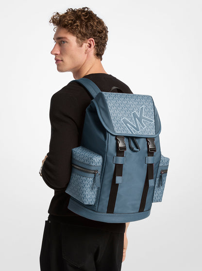 Cooper Signature Logo and Nylon Backpack Cornflower Cornflower