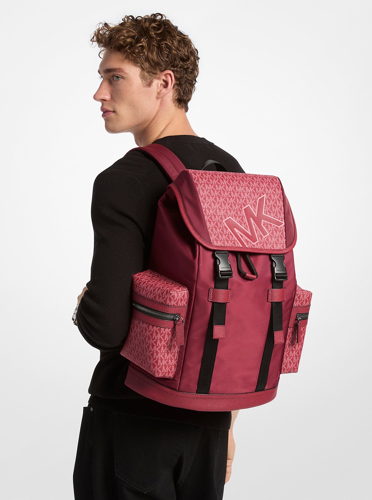 Cooper Signature Logo and Nylon Backpack Cherry Cherry