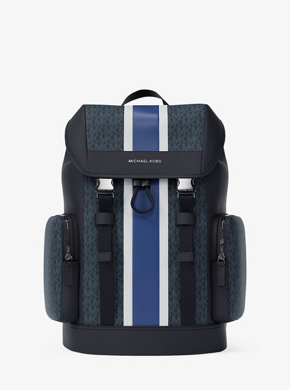 Cooper Medium Striped Signature Logo City Backpack Sapphire Sapphire