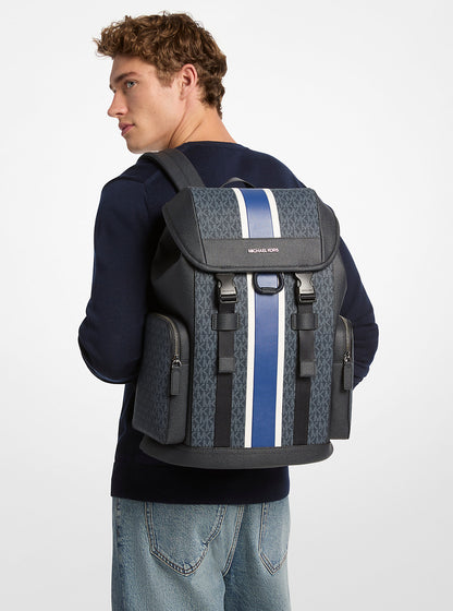 Cooper Medium Striped Signature Logo City Backpack Sapphire Sapphire