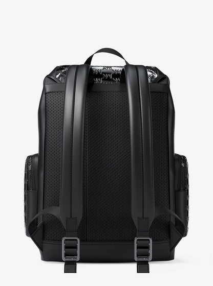 Cooper Medium Metallic Logo Debossed Backpack Black Black