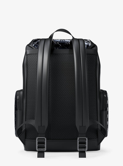 Cooper Medium Metallic Logo Debossed Backpack Navy Navy