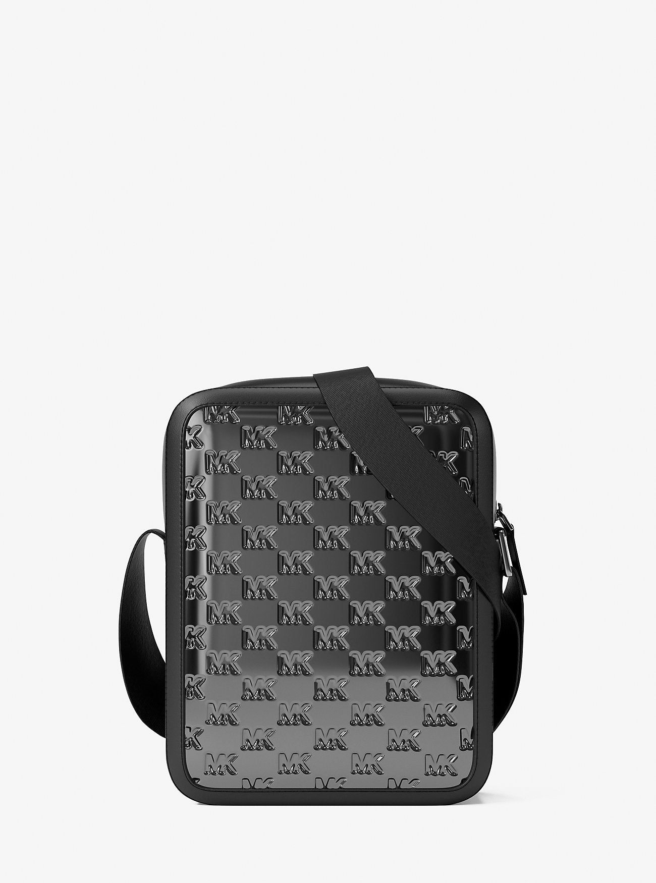 Cooper Metallic Logo Debossed Flight Bag Black Black