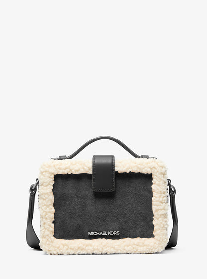 Cooper Suede and Sherpa Crossbody Bag Black Black