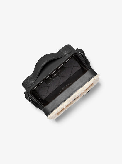 Cooper Suede and Sherpa Crossbody Bag Black Black