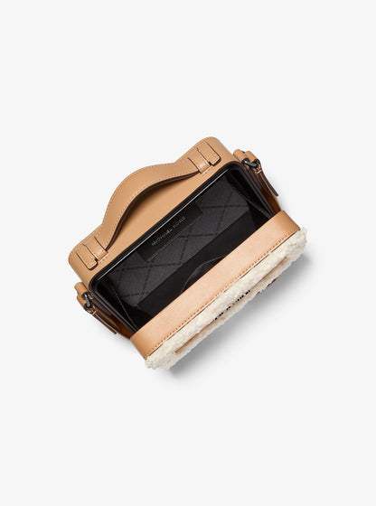 Cooper Suede and Sherpa Crossbody Bag Peanut Peanut