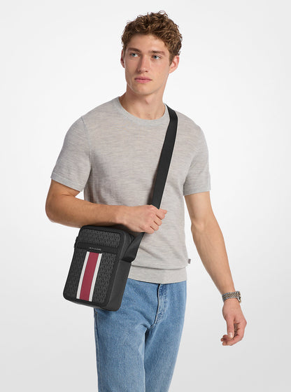 Cooper Striped Signature Logo Flight Bag Cherry Cherry