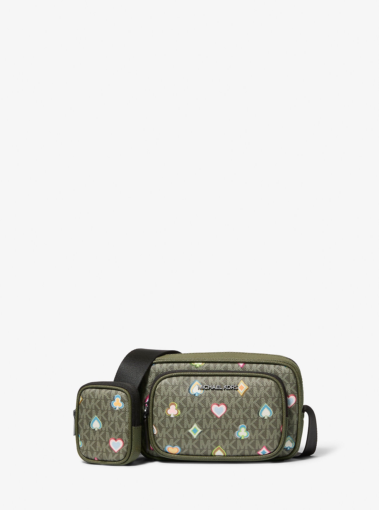 Cooper Small Printed Signature Logo Camera Crossbody Bag With Pouch Olive Olive