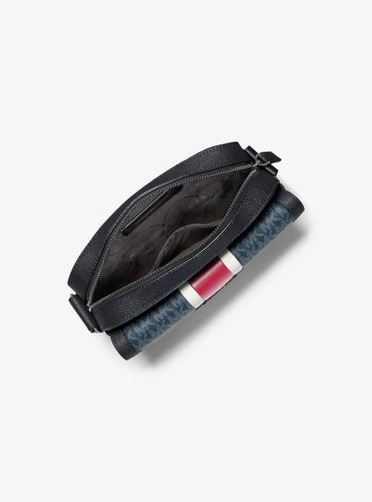 Cooper Medium Signature Logo Stripe Camera Crossbody Bag Cherry Cherry