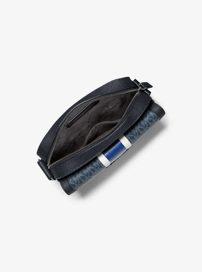 Cooper Medium Signature Logo Stripe Camera Crossbody Bag Sapphire Sapphire