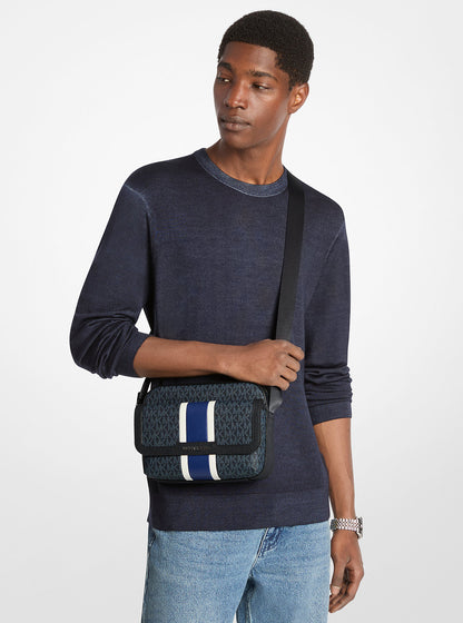 Cooper Medium Signature Logo Stripe Camera Crossbody Bag Sapphire Sapphire