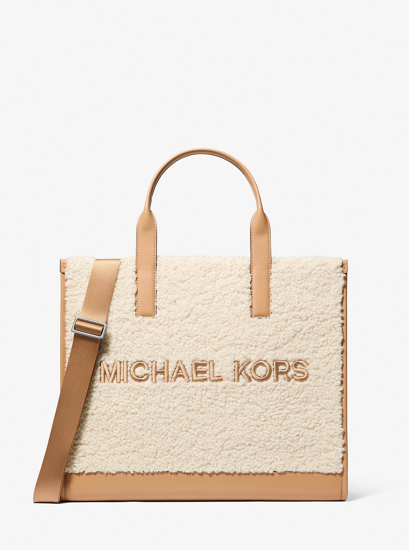 Cooper Medium Sherpa Convertible Tote Bag Peanut Peanut