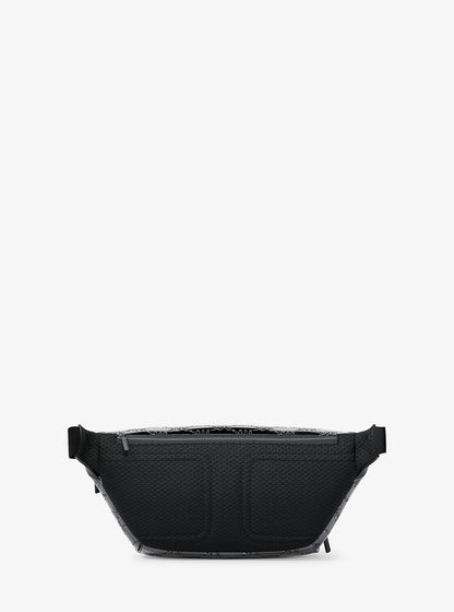 Cooper Medium Metallic Logo Debossed Utility Sling Pack Black Black