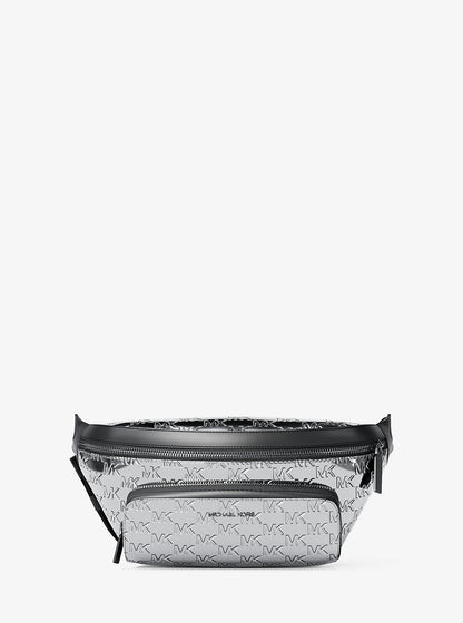 Cooper Medium Metallic Logo Debossed Utility Sling Pack Silver Silver