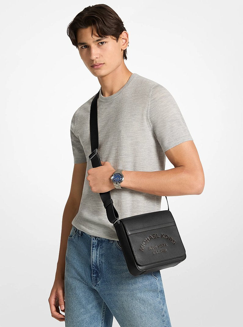 Cooper Pebbled Leather Crossbody Bag Black Black