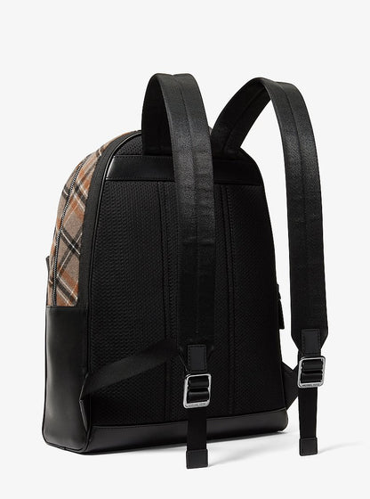 Pacey Plaid Print Wool Blend Backpack Mushroom Mushroom