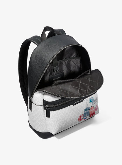 Embellished Medium Cooper Signature Logo Backpack Bright Wht Bright Wht