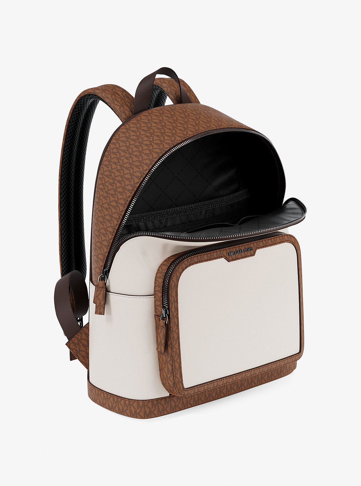 Cooper Medium Pebbled Leather and Signature Logo Commuter Backpack Black Black