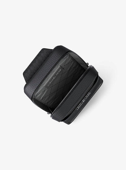 Cooper Pebbled Leather and Signature Logo Sling Pack with Pouch Black Black