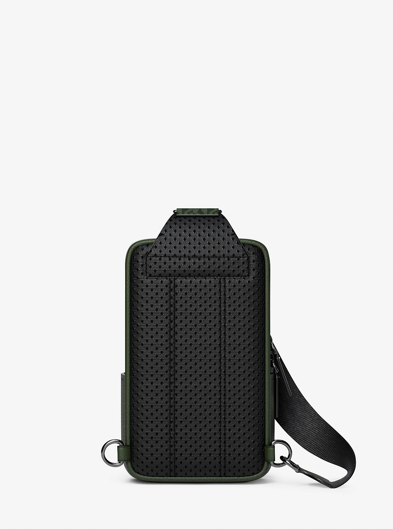 Cooper Pebbled Leather and Signature Logo Sling Pack with Pouch Moss Moss