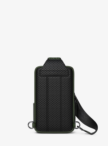 Cooper Pebbled Leather and Signature Logo Sling Pack with Pouch Moss Moss