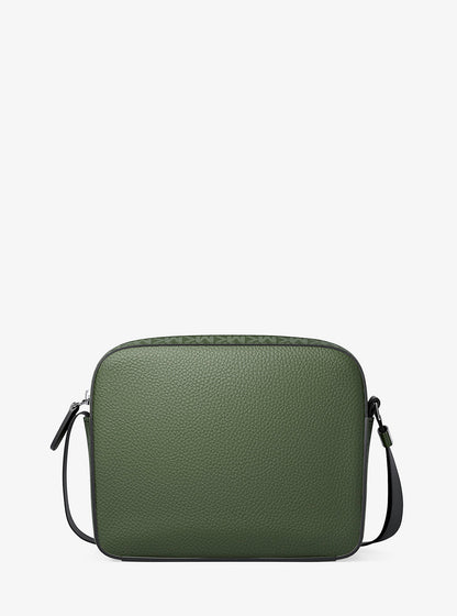 Cooper Medium Pebbled Leather and Signature Logo Camera Crossbody Bag Moss Moss