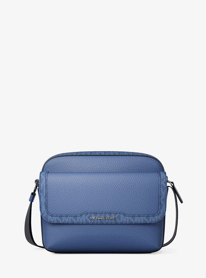 Cooper Medium Pebbled Leather and Signature Logo Camera Crossbody Bag Galaxy Blue Galaxy Blue