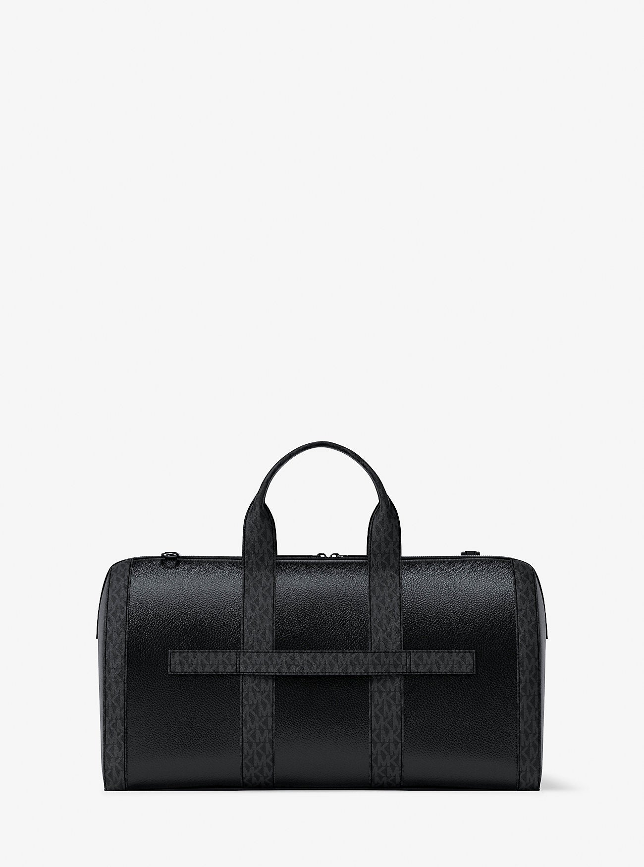 Cooper Pebbled Leather and Signature Logo Duffel Bag Black Black