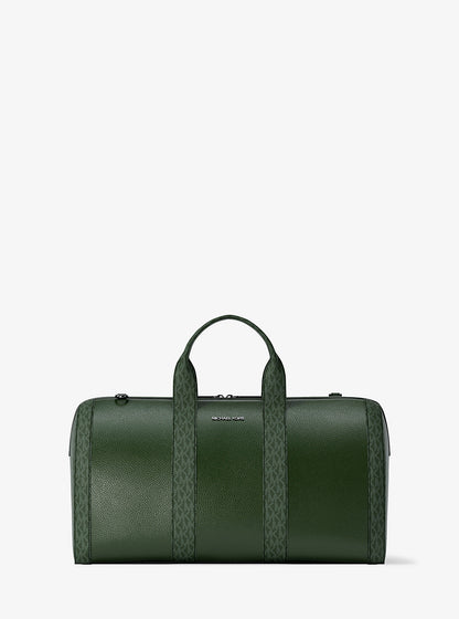 Cooper Pebbled Leather and Signature Logo Duffel Bag Moss Moss