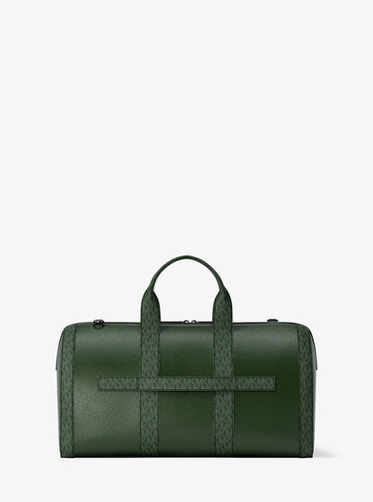 Cooper Pebbled Leather and Signature Logo Duffel Bag Moss Moss