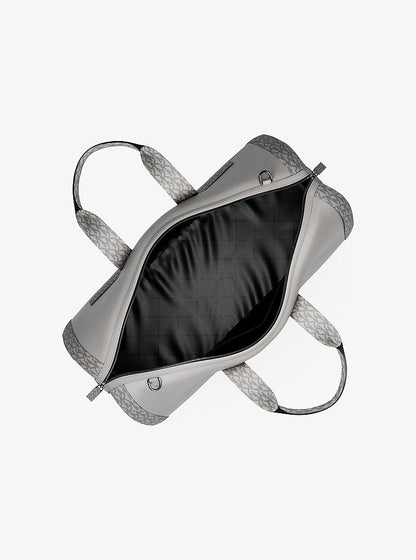 Cooper Pebbled Leather and Signature Logo Duffel Bag Pearl Grey Pearl Grey