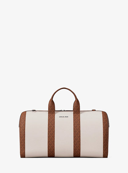 Cooper Pebbled Leather and Signature Logo Duffel Bag Lt Crm-Lugg Lt Crm-Lugg